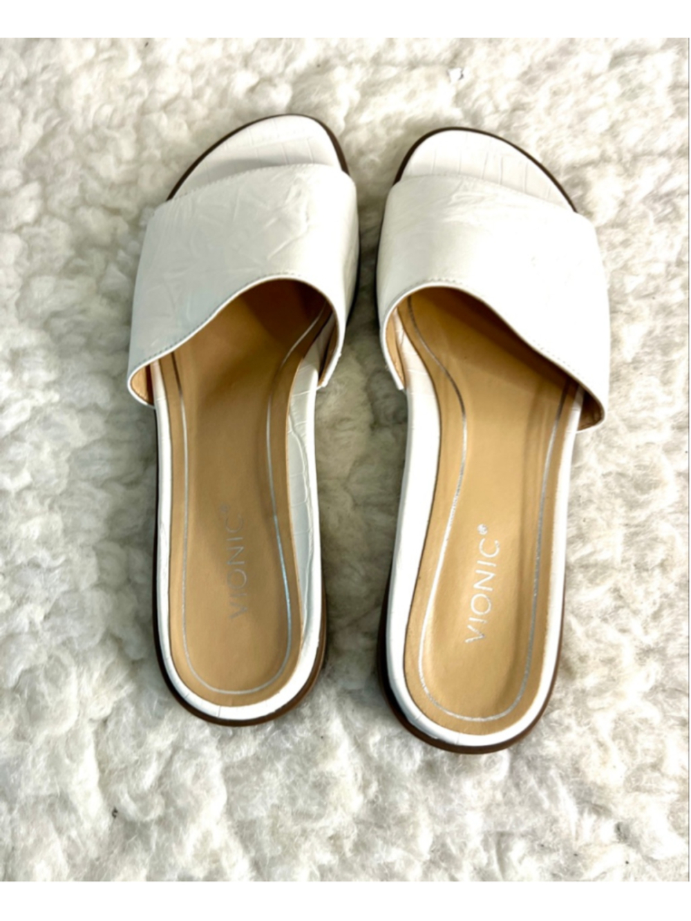 Vionic Citrine Demi slide sandals in white leather women size 7 - Picture 2 of 8